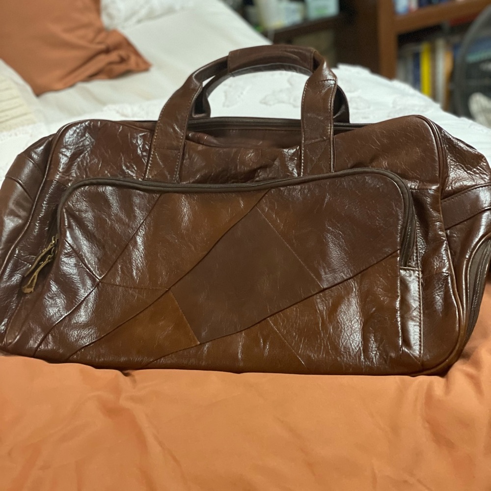 Love Stitch Leather Duffle Bag